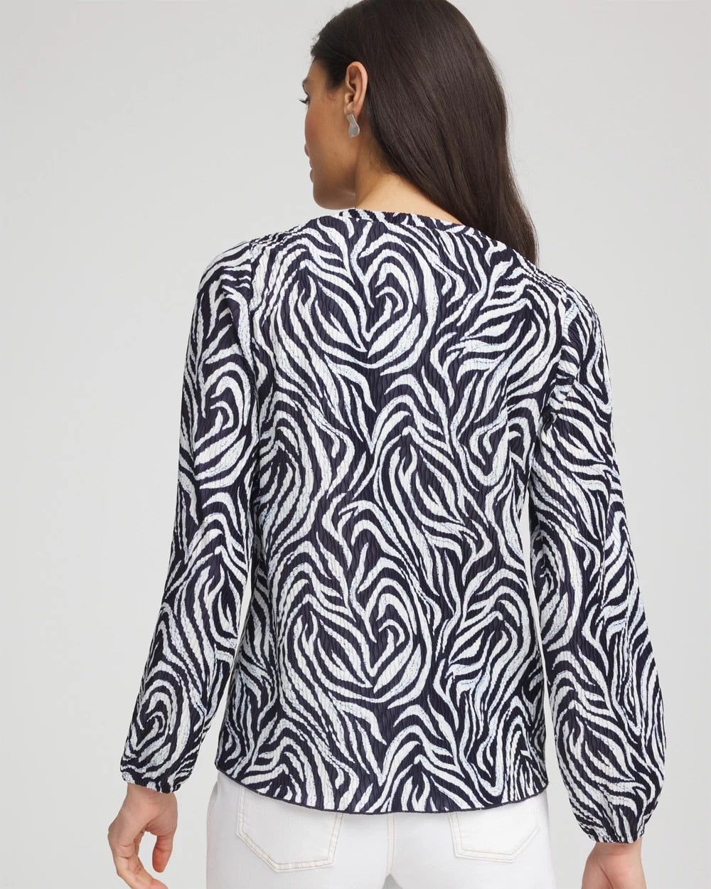 Zebra Waves Crinkle Top - Chico's