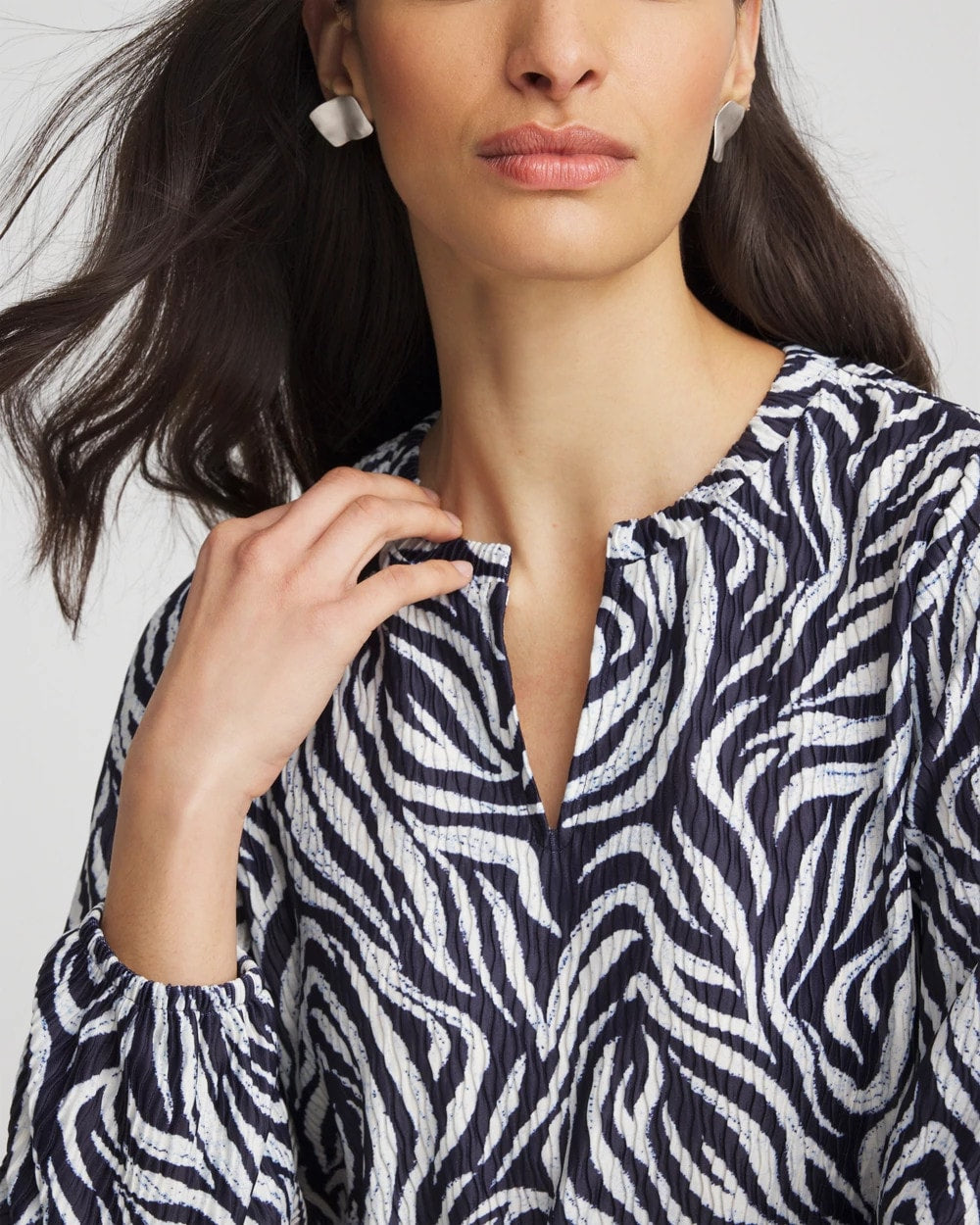 Zebra Waves Crinkle Top - Chico's