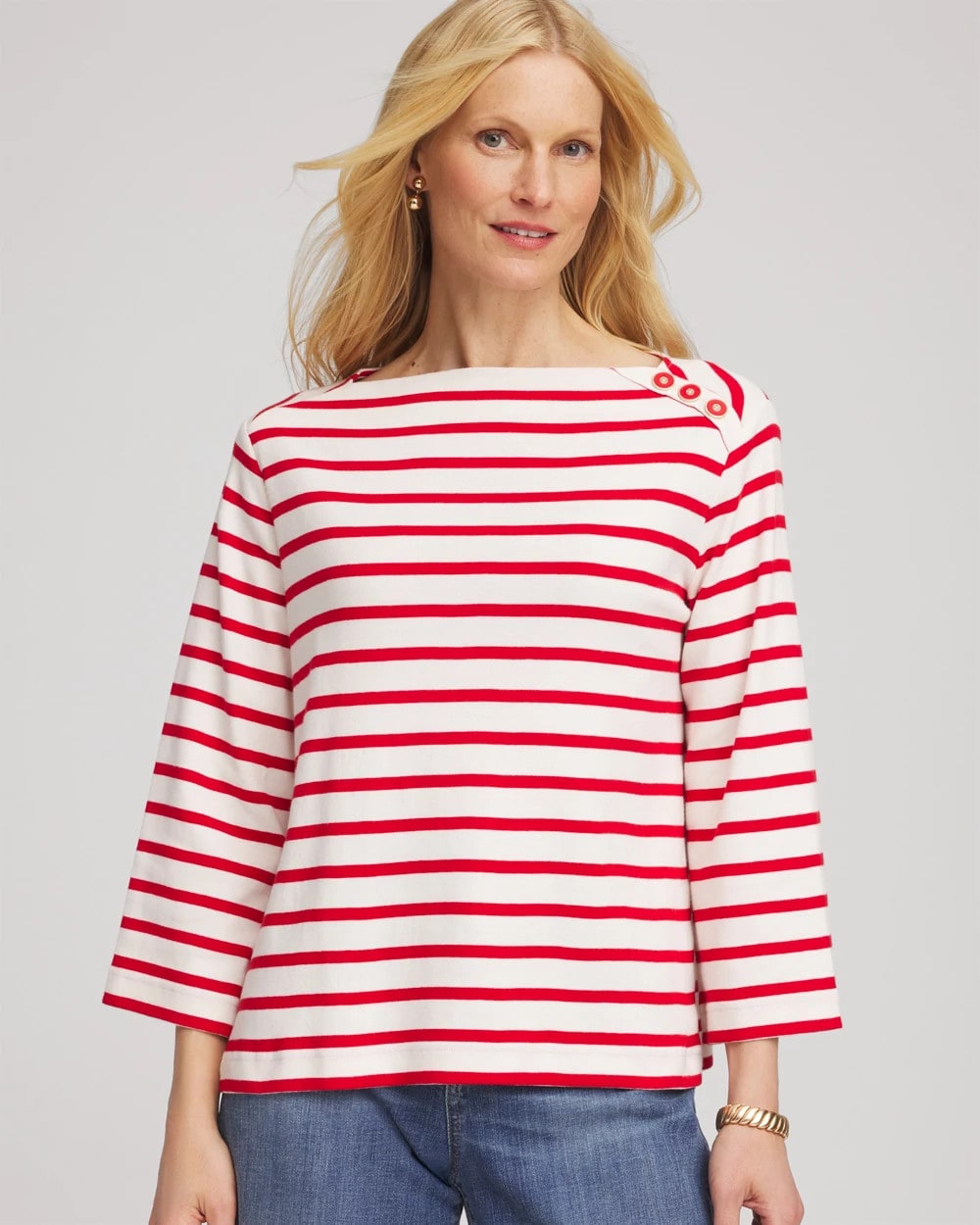 Bateau Neck Stripe Top - Chico's
