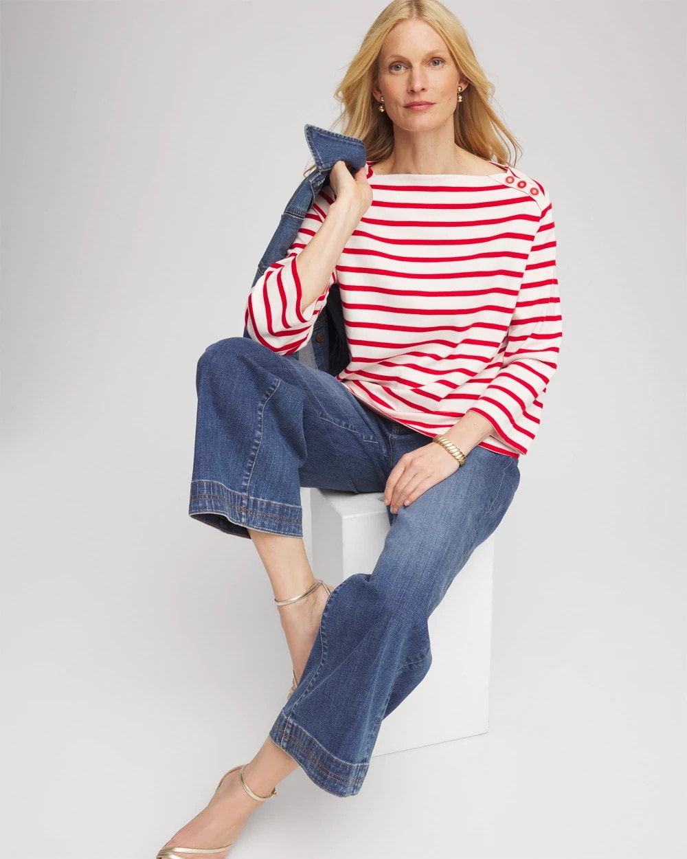 Bateau Neck Stripe Top - Chico's