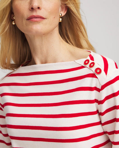 Bateau Neck Stripe Top - Chico's