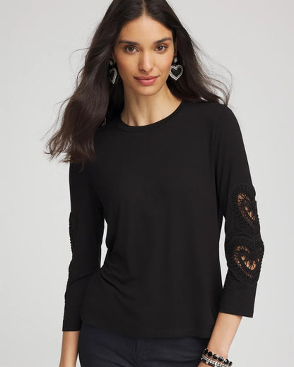 Heart Sleeve Detail Tee - Chico's