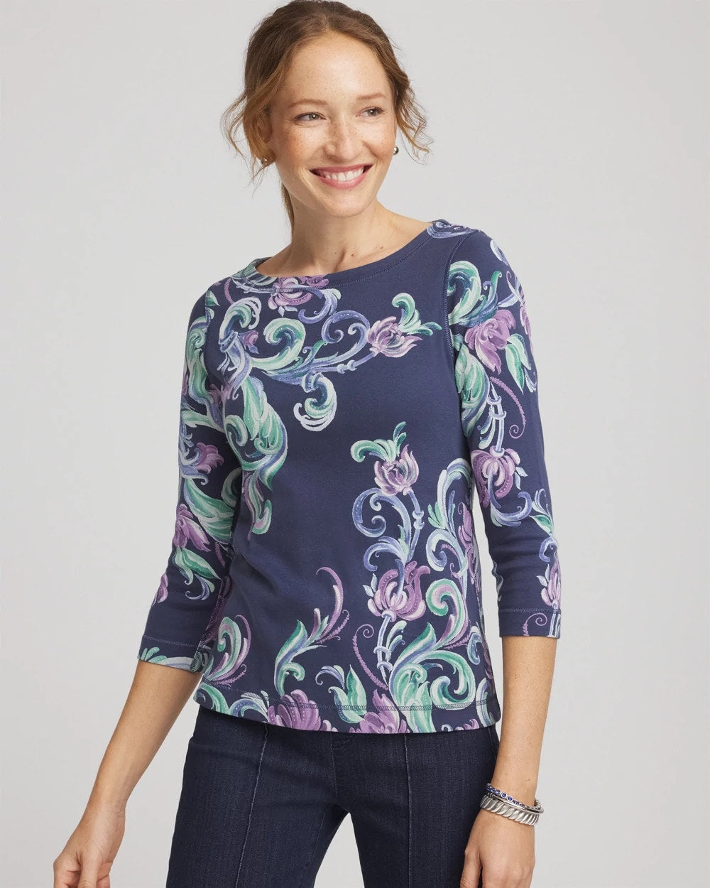 Pima 3/4 Sleeve Tee - Chico's