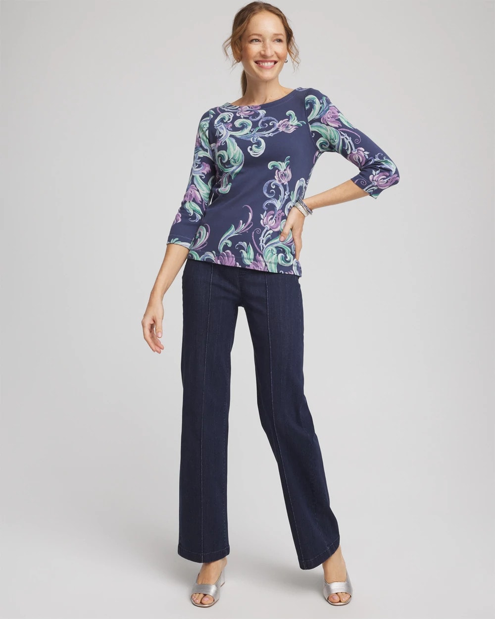 Pima 3/4 Sleeve Tee - Chico's