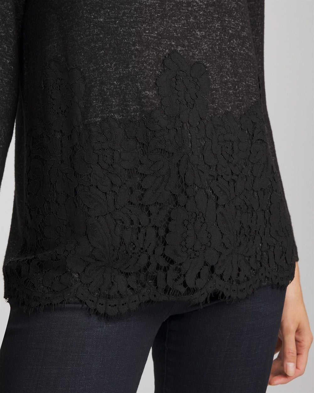 Lace Hem Cowlneck Top - Chico's