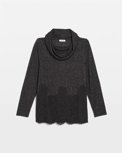 Lace Hem Cowlneck Top - Chico's