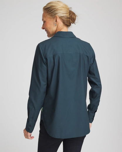 No Iron™ Glacial Flora Sateen Shirt - Chico's