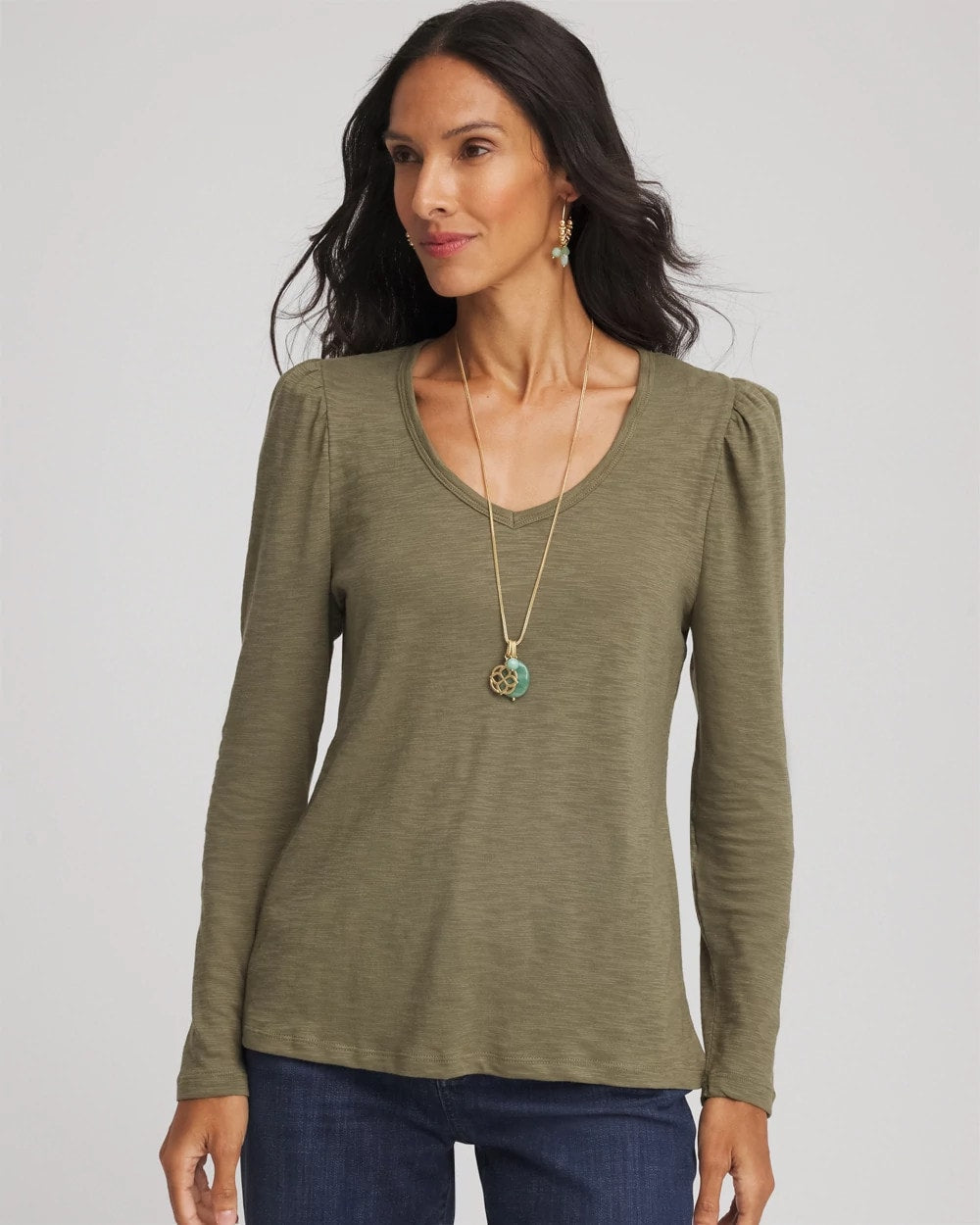 Slub Puff-Sleeve Tee - Chico's