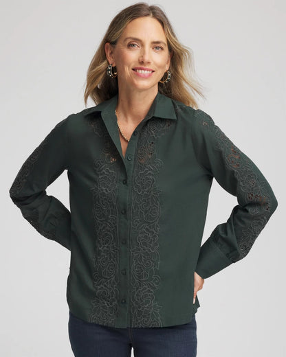 Lace Cotton Voile Shirt - Chico's