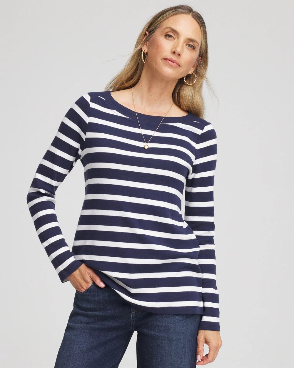 Stretch Cotton Boatneck Tunic - Chico's