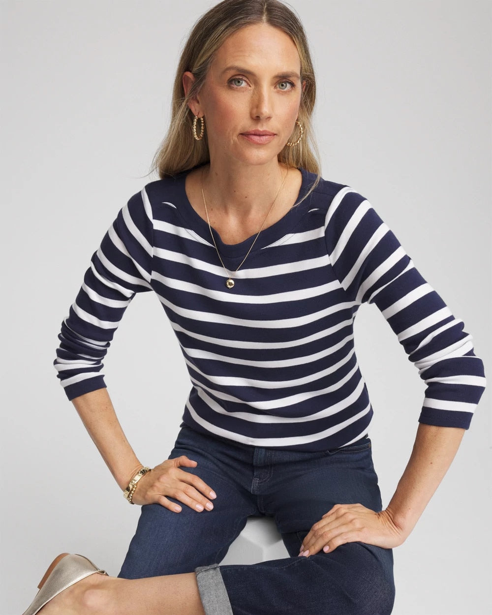 Stretch Cotton Boatneck Tunic - Chico's