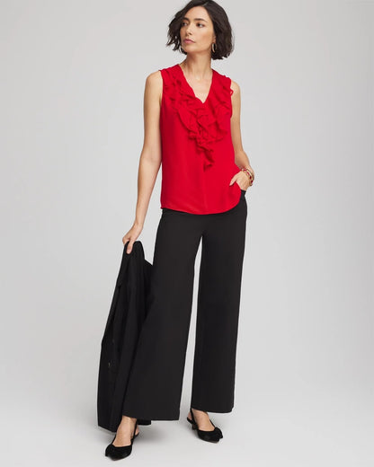Satin Ruffle Tank - Chico's