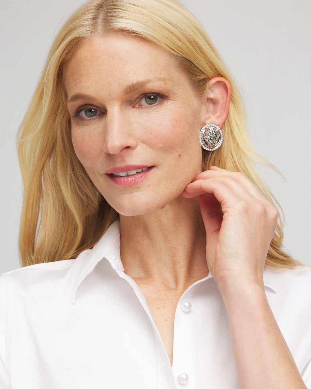 Green Eye Tiger Clip-On Earrings - Chico's