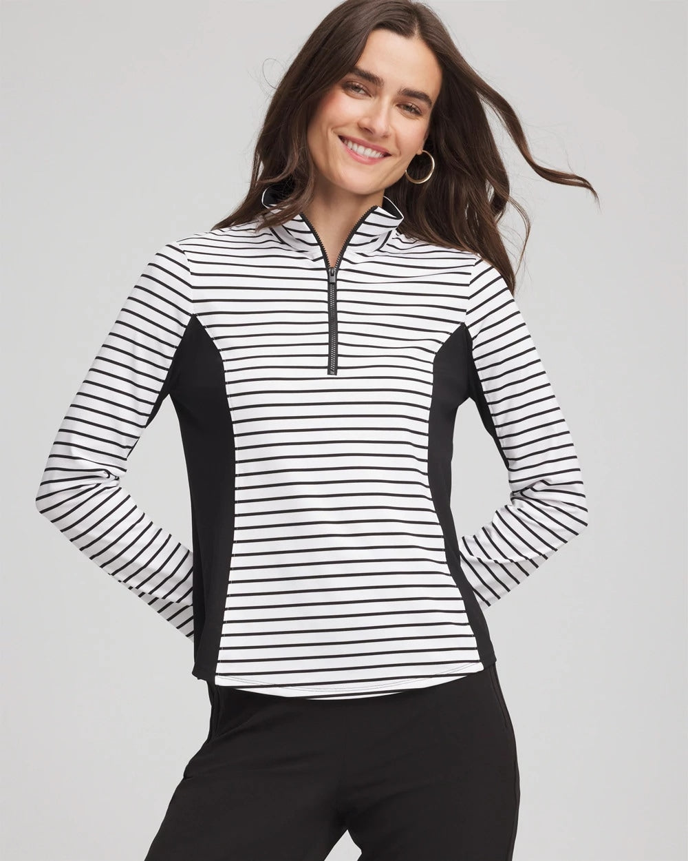 Zenergy® UPF Striped Block Half Zip - Chico's