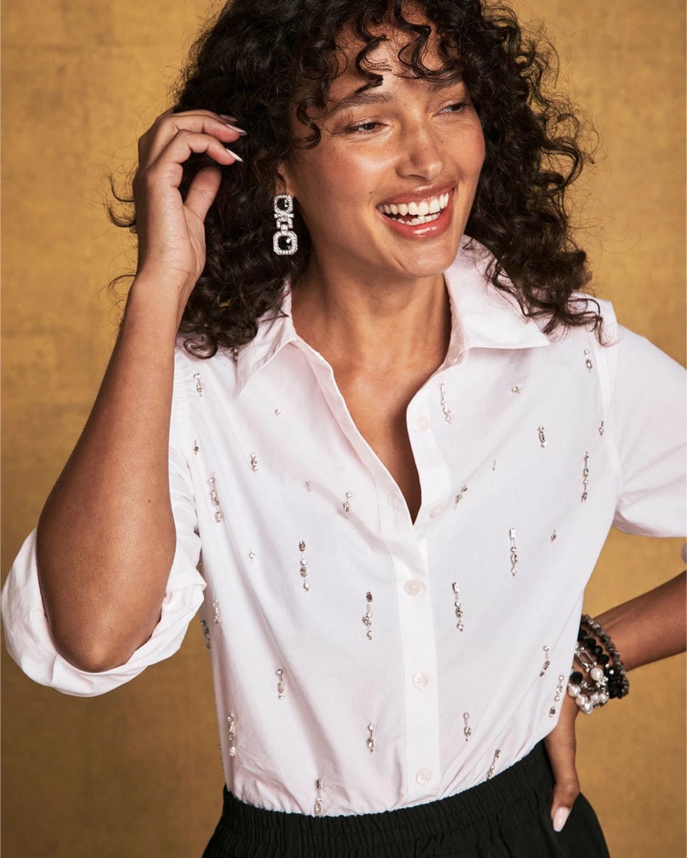 Jeweled Poplin Shirt - Chico's