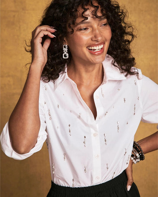 Jeweled Poplin Shirt - Chico's