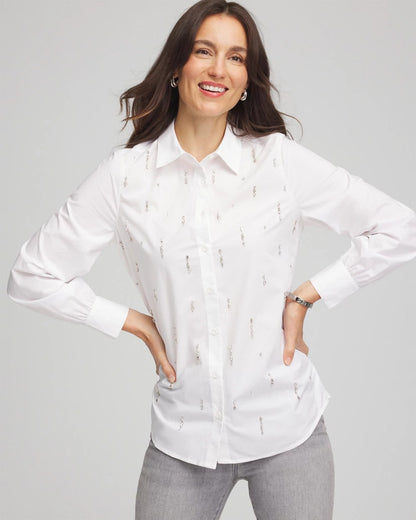 Jeweled Poplin Shirt - Chico's