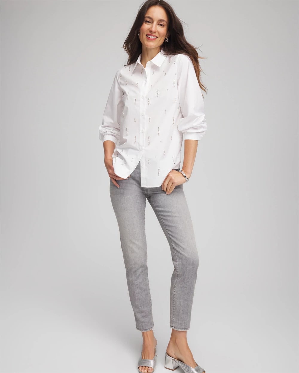 Jeweled Poplin Shirt - Chico's