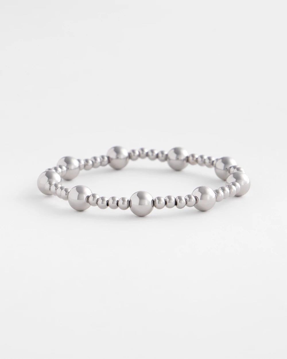Silver-tone Medium Bead Stretch Bracelet - Chico's