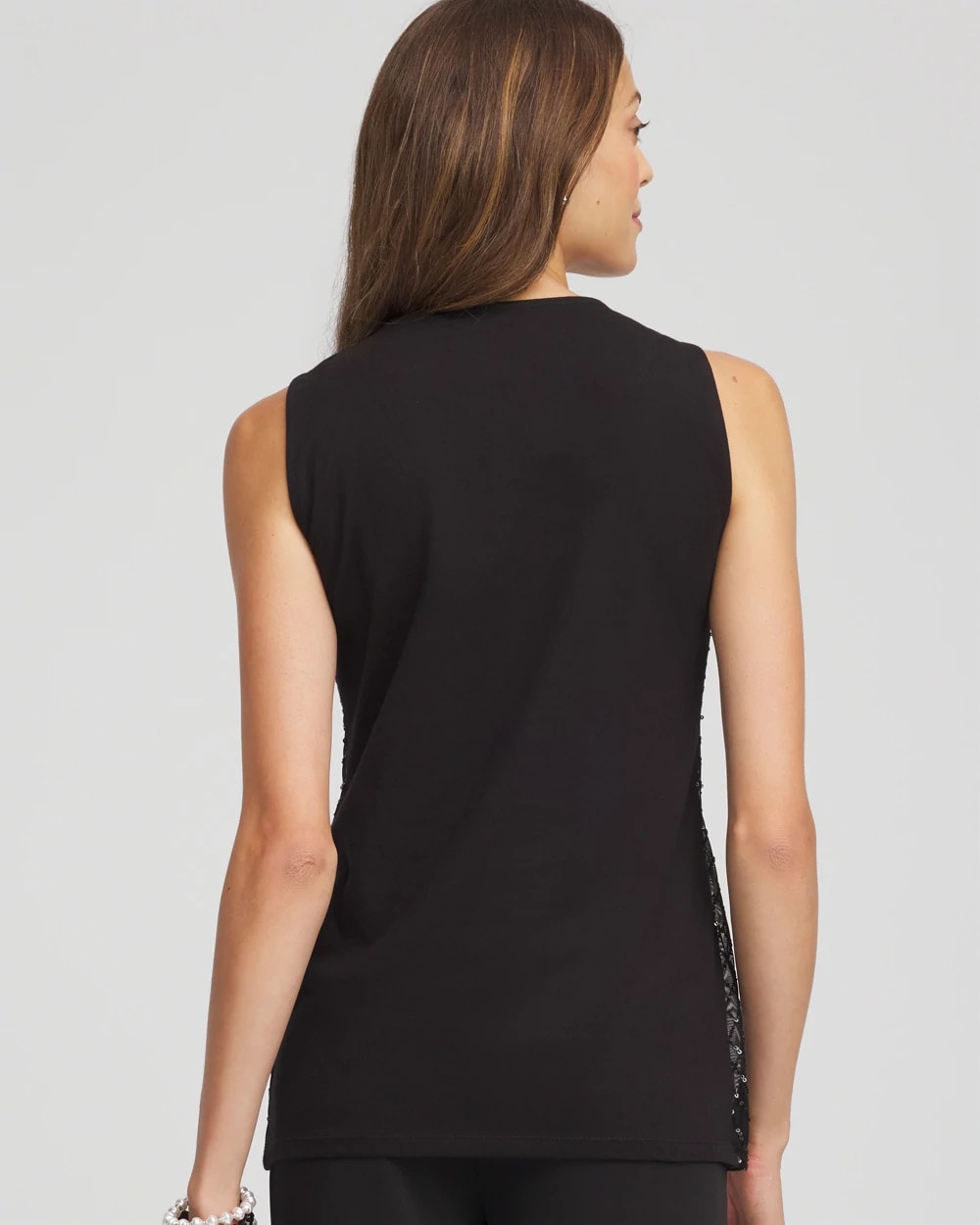 Sequin Beaded Notch Neck Tank - Chico's