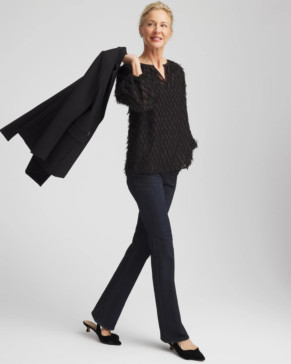 Feathered Pullover Peasant Blouse - Chico's