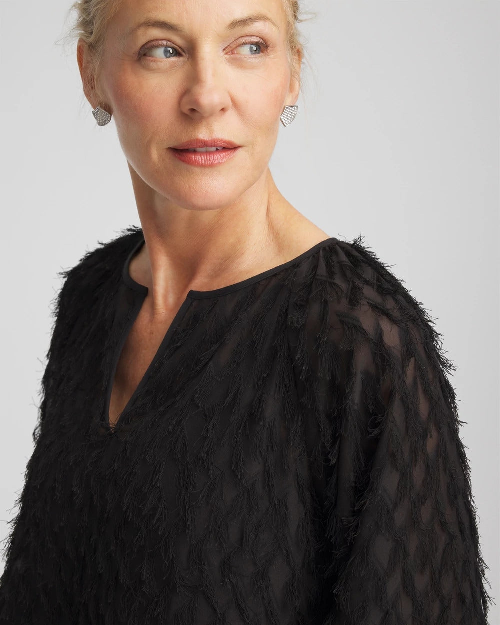 Feathered Pullover Peasant Blouse - Chico's