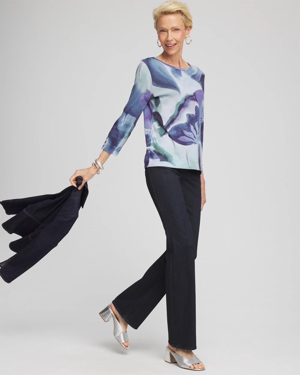 Pima Button Sleeve Tee - Chico's