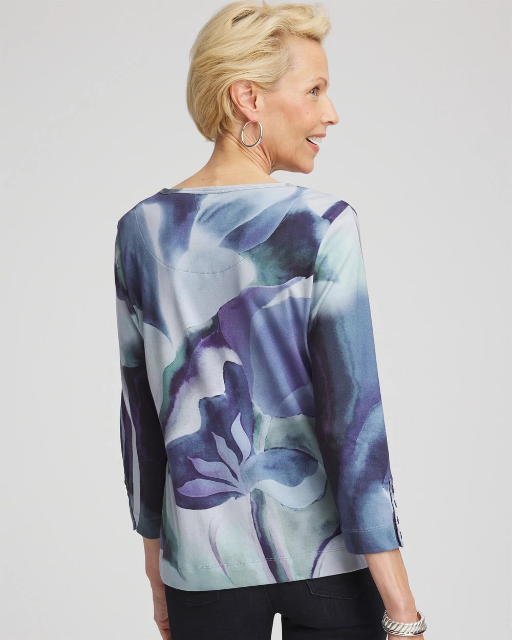 Pima Button Sleeve Tee - Chico's