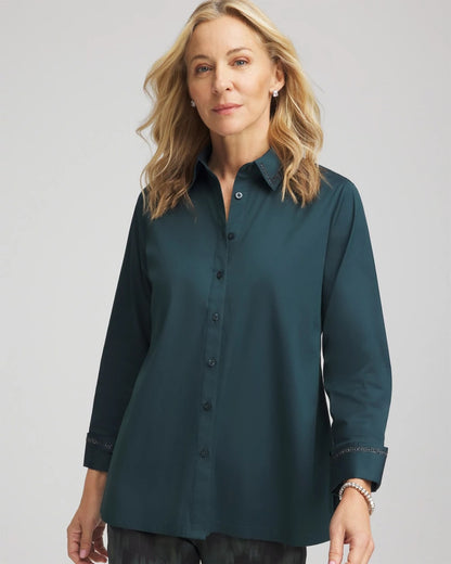 Rhinestone Embellished Poplin Tunic - Chico's