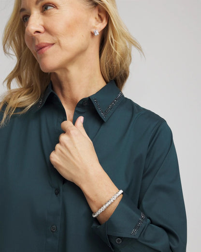 Rhinestone Embellished Poplin Tunic - Chico's