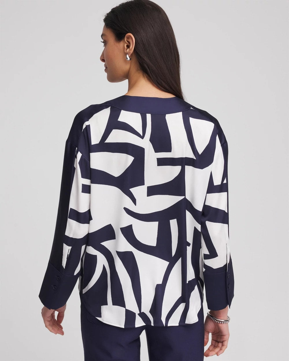 Satin Geo Print Blouse - Chico's