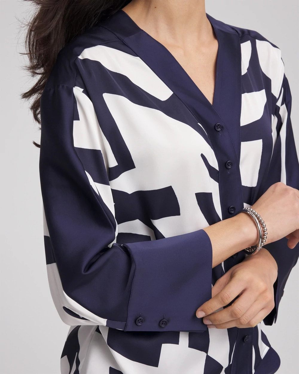 Satin Geo Print Blouse - Chico's