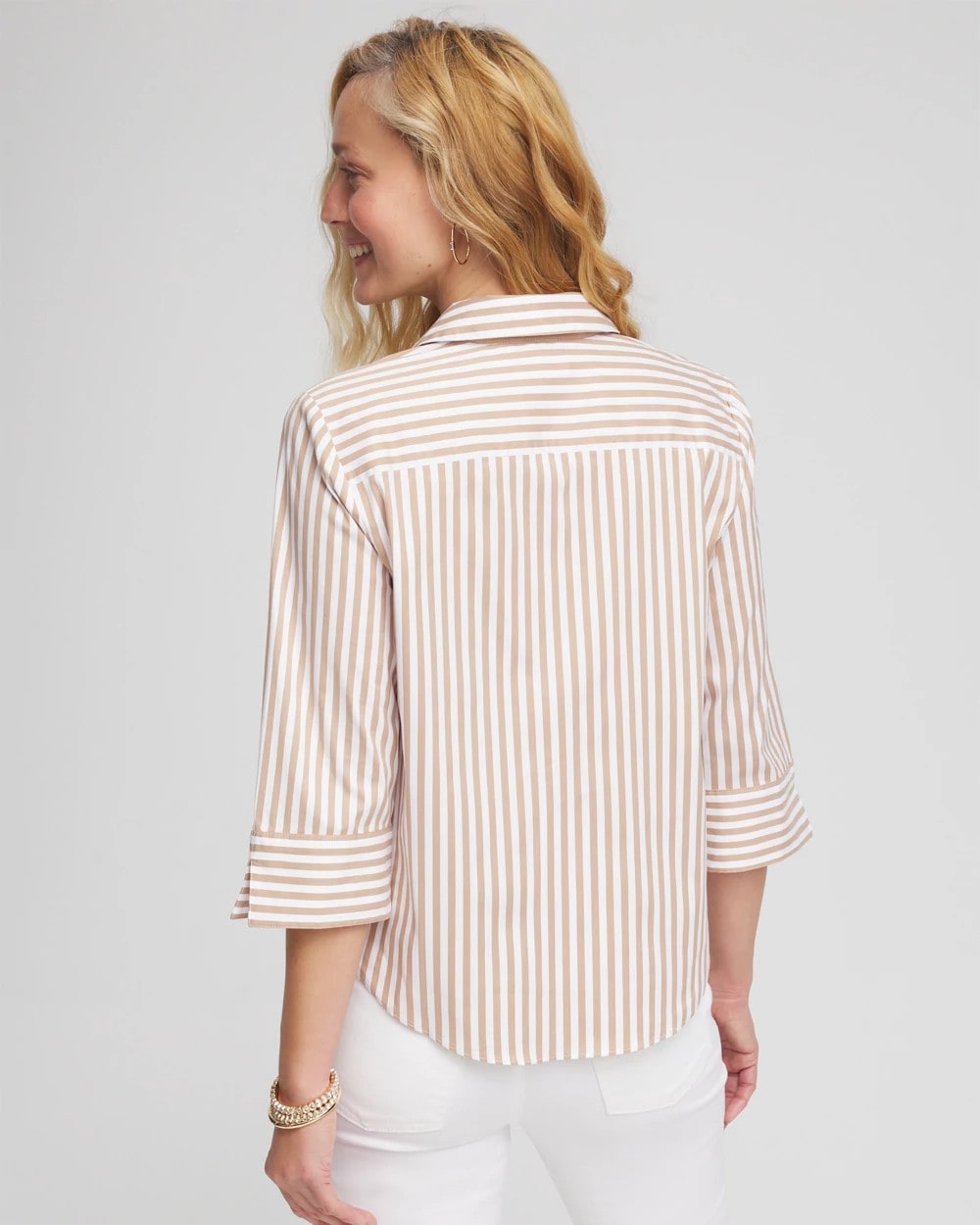 Striped Poplin Tie-Front Top - Chico's