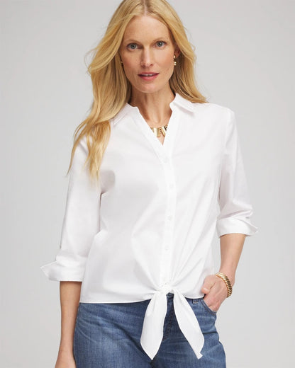 Poplin Tie-Front Top - Chico's