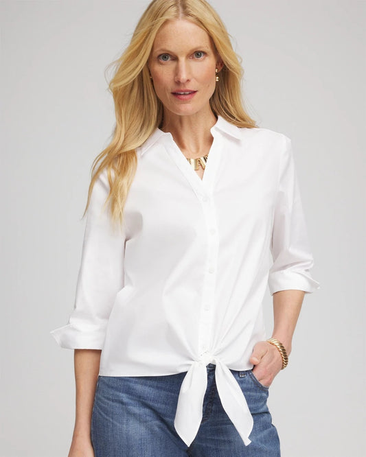 Poplin Tie-Front Top - Chico's
