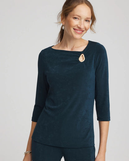 Travelers™ Asymmetrical 3/4 Sleeve Top - Chico's