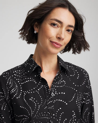 No Iron™ Findot Print Sateen Shirt - Chico's