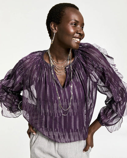 Georgette Ruffle Sleeve Blouse - Chico's