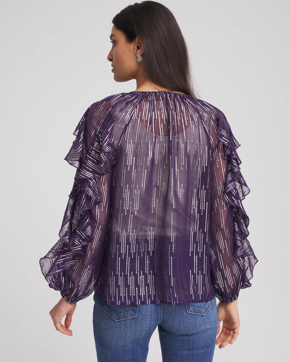 Georgette Ruffle Sleeve Blouse - Chico's
