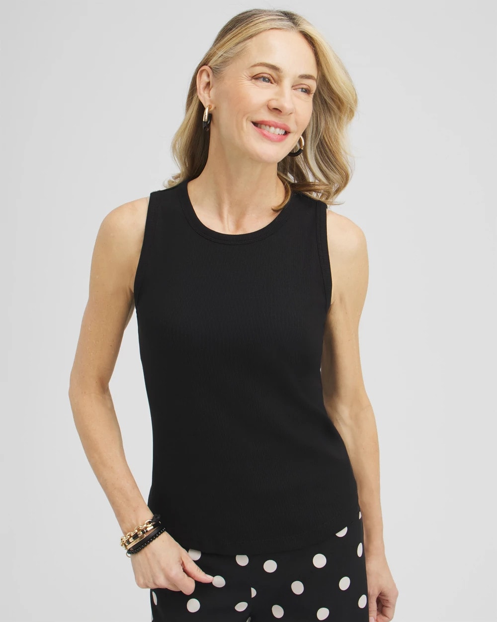 Ribbed High Neck Tank - Chico's