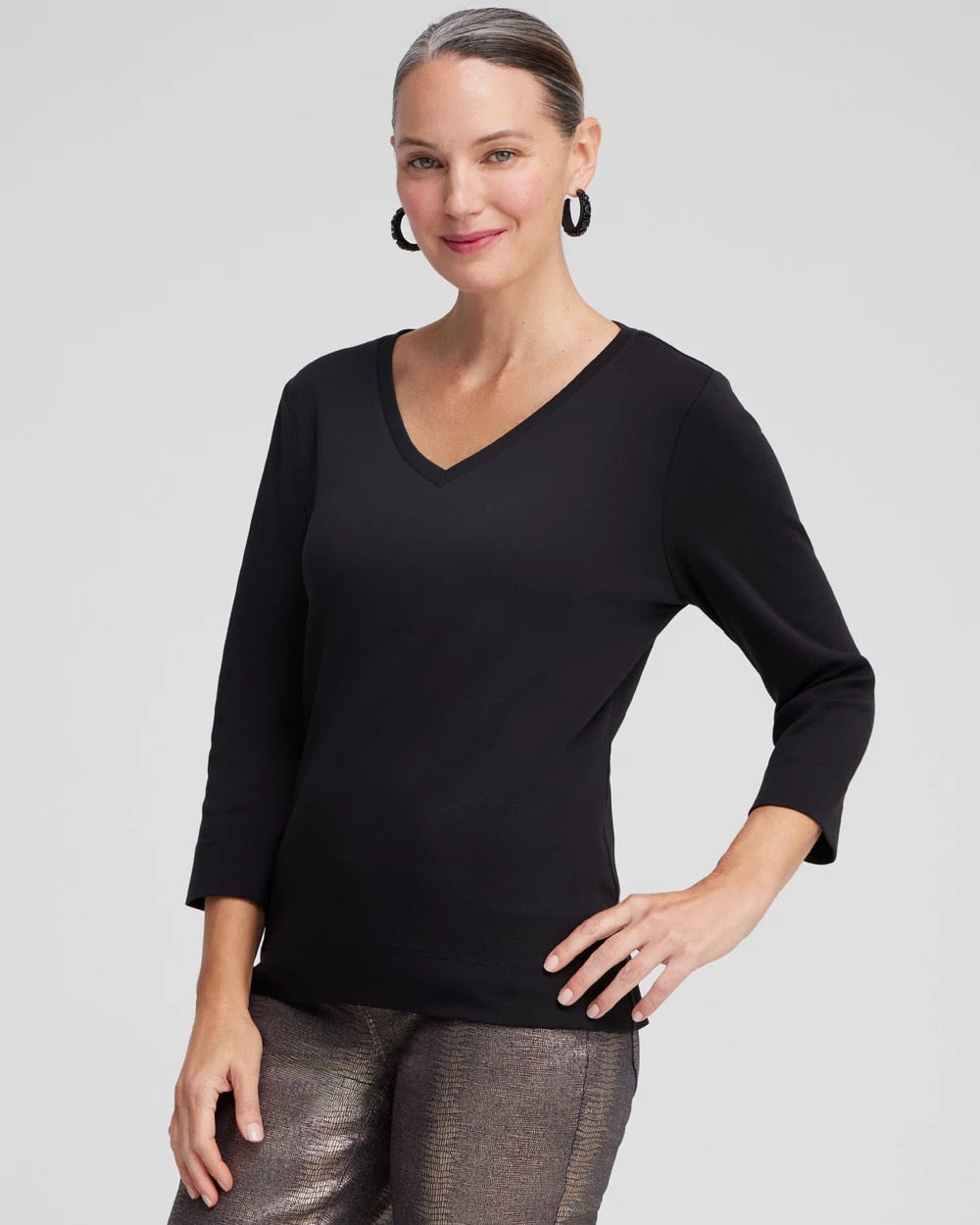 3/4 Sleeve V-Neck Tee - Chico's
