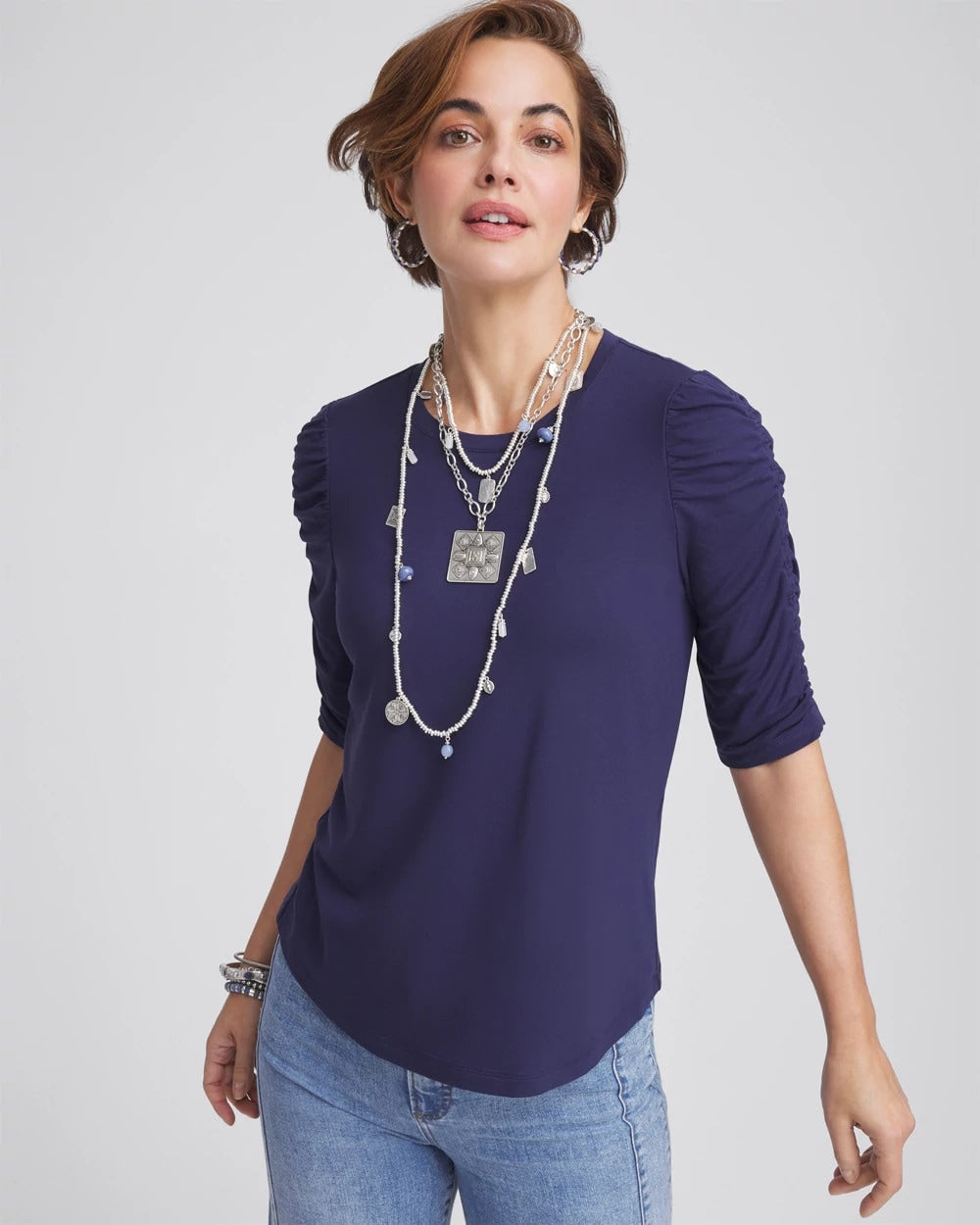 Ruched Sleeve Knit Tee - Chico's