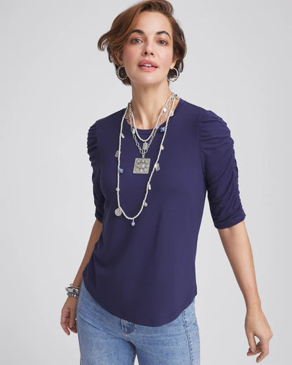 Ruched Sleeve Knit Tee - Chico's