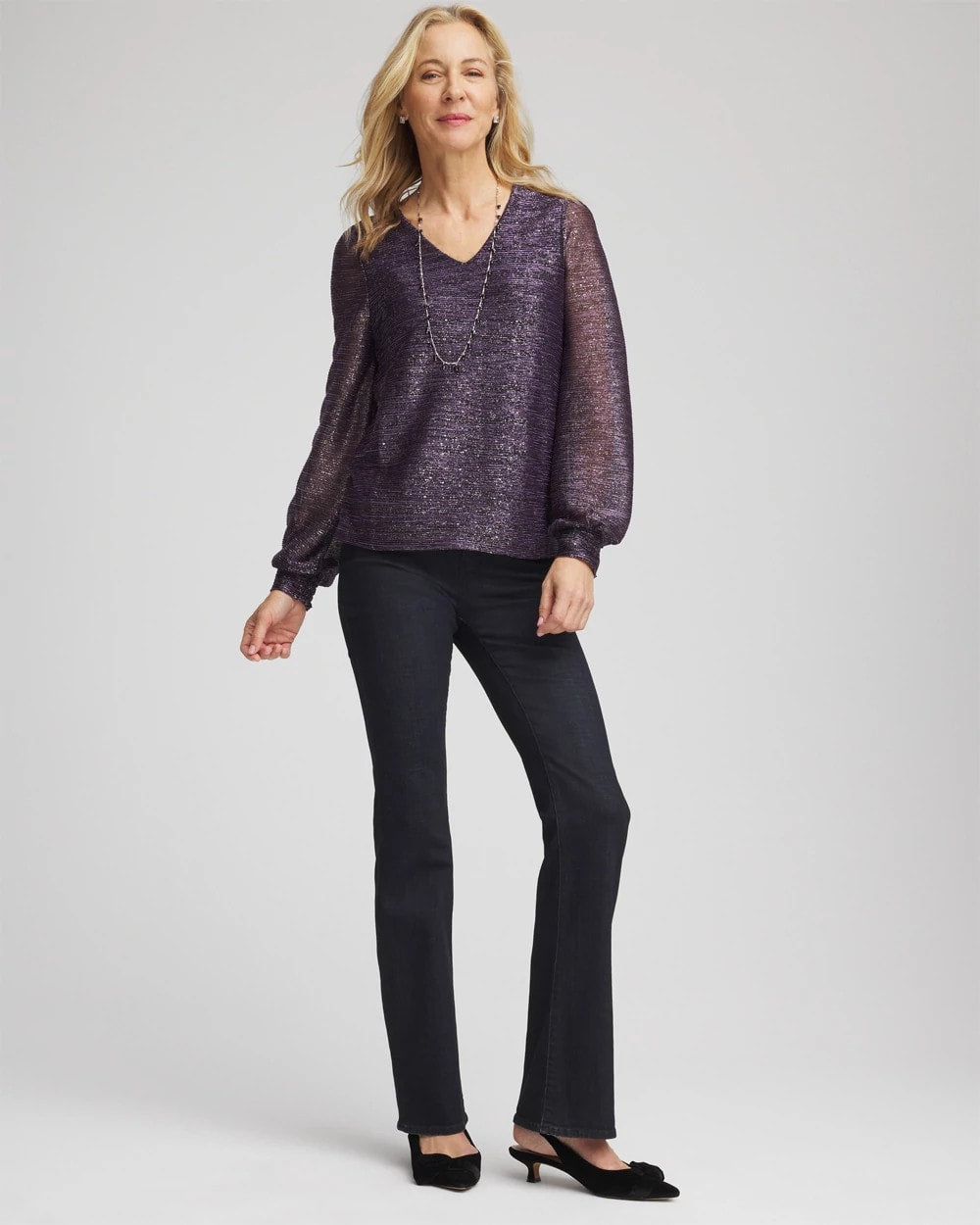 Foiled Bodre Top - Chico's