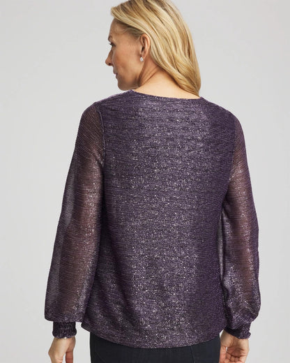 Foiled Bodre Top - Chico's