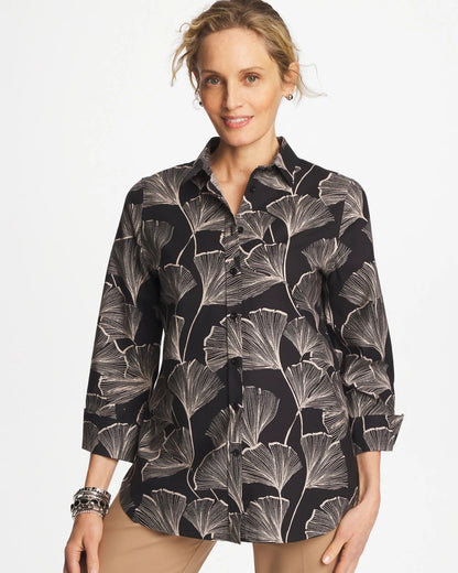 No Iron™ Stretch Ginkgo Glory Shirt - Chico's