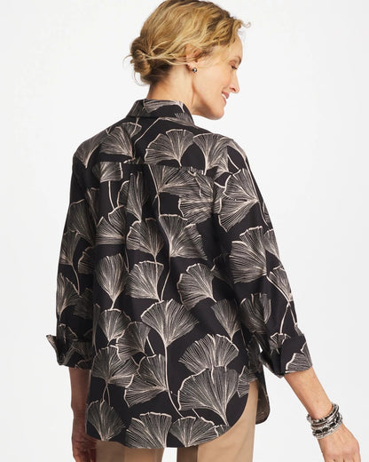 No Iron™ Stretch Ginkgo Glory Shirt - Chico's