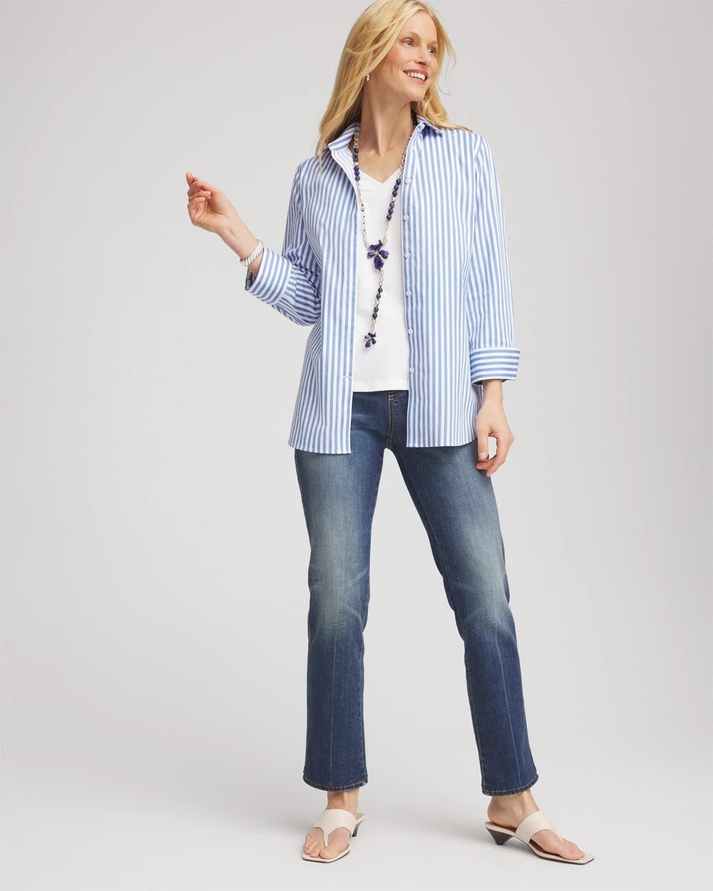 No Iron™ Stretch Striped Shirt - Chico's