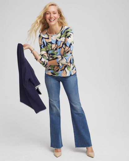 Mod Blooms Pima Button Tee - Chico's