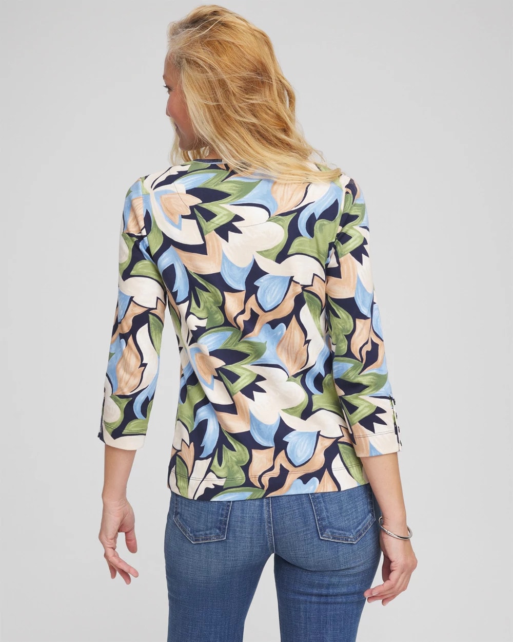Mod Blooms Pima Button Tee - Chico's